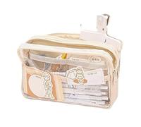 KUILOESS Large-Capacity Transparent Pencil Case Cute Multi-Layer Stationery Box Cottagecore School Supplies for Back to School