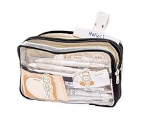 KUILOESS Large-Capacity Transparent Pencil Case Cute Multi-Layer Stationery Box Cottagecore School Supplies for Back to School