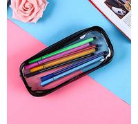 KUILOESS Multi Functional Transparent Clear PVC Portable Tool Pencil Case Bag Accessories Organizer Storage Holder with Zipper for Boys Girls 20cmx8cmx3.5cm