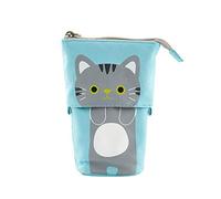 KUILOESS Pen Pencil Bag Case, Cartoon Animal Party Cat Bear Duck Canvas Foldable Holder Stationery Table Organizer