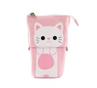 KUILOESS Pen Pencil Bag Case, Cartoon Animal Party Cat Bear Duck Canvas Foldable Holder Stationery Table Organizer