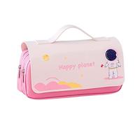 KUILOESS Pencil Case Cartoon Kawaii Pencil Case Portable Large Capacity Pencil Holder Multifunctional Students Pen Pouch Desk Stationery Storage Bags-Pink