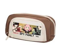 KUILOESS Spy x Family Pencil Pouch Waterproof Double Zip Large-Capacity Pencil Case Student Stationery Case