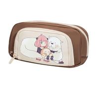 KUILOESS Spy x Family Pencil Pouch Waterproof Double Zip Large-Capacity Pencil Case Student Stationery Case