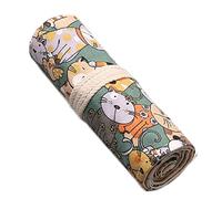 KUILOESS Wrap Canvas Pen Roll Pencil Wrap Portable Pencil Roll Pencil Holder Travel Pen Holder Colouring Pencils Pencil Case Roll-up Pencil Case Bag Organiser