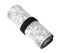 KUILOESS Wrap Canvas Pen Roll Pencil Wrap Portable Pencil Roll Pencil Holder Travel Pen Holder Colouring Pencils Pencil Case Roll-up Pencil Case Bag Organiser