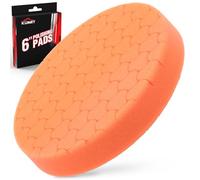 KUIMIT Orange Polish Pad, Buffing Polishing Pads, 1Pc 6.5 Inch Face for 6 Inch 150mm Backing Plate Compound Buffing Sponge Pads for Car Buffer Polisher Compounding, Polishing and Waxing
