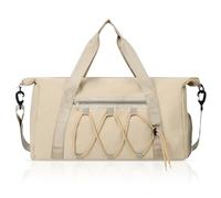 KUIRAN 32L Gym Sport Duffel Bag for Men & Women with Shoe & Wet Compartment - 2PCS Duffle Bag for Travel, Sports, Fitness & Workout, Khaki