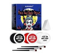 KUIRUNRX® White Black Red Face Body Paint, Face Paint Makeup Kit Halloween, Paints Palette for Halloween Makeup Clown Joker Devil Cosplay Costume Party