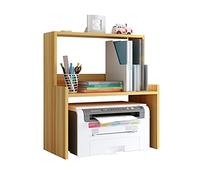 KUISDEYI 2-layer printer shelf desktop printer stand office fax machine scanner stand home book storage rack bookshelf 47×25×53cm（black） Printer Stand(Beige)