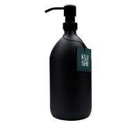 Kuishi 1000ml Matte Black Soap Dispenser with Black Stainless Steel Pump - Refillable BPA-Free Hand Soap Bottle - Shampoo and Conditioner Dispenser for Kitchen & Bathroom