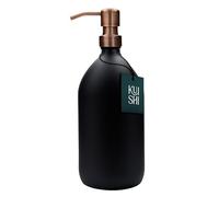 Kuishi 1000ml Matte Black Soap Dispenser with Bronze Stainless Steel Pump - Refillable BPA-Free Hand Soap Bottle - Shampoo and Conditioner Dispenser for Kitchen & Bathroom