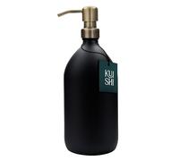 Kuishi 1000ml Matte Black Soap Dispenser with Gold Stainless Steel Pump - Refillable BPA-Free Hand Soap Bottle - Shampoo and Conditioner Dispenser for Kitchen & Bathroom