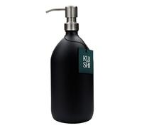 Kuishi 1000ml Matte Black Soap Dispenser with Silver Stainless Steel Pump - Refillable BPA-Free Hand Soap Bottle - Shampoo and Conditioner Dispenser for Kitchen & Bathroom