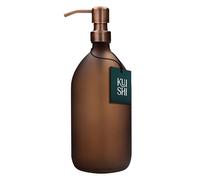 Kuishi 1000ml Matte Brown Amber Glass Soap Dispenser with Bronze Stainless Steel Pump - Refillable BPA-Free Hand Soap Bottle - Shampoo and Conditioner Dispenser for Kitchen & Bathroom