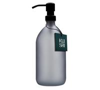 Kuishi 1000ml Matte Grey Glass Soap Dispenser with Black Stainless Steel Pump - Refillable BPA-Free Hand Wash Bottle - Shampoo and Conditioner Dispenser for Kitchen & Bathroom
