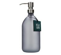 Kuishi 1000ml Matte Grey Glass Soap Dispenser with Silver Stainless Steel Pump - Refillable BPA-Free Hand Wash Bottle - Shampoo and Conditioner Dispenser for Kitchen & Bathroom