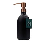 Kuishi 300ml Black Glass Bottle-Soap Dispenser- Bronze Stainless-Steel Pump- Reusable- Eco Friendly- Versatile- Elegant- Modern Home Décor