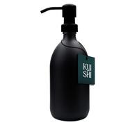 Kuishi 500ml Matte Black Soap Dispenser with Black Stainless Steel Pump - Refillable BPA-Free Hand Soap Bottle - Shampoo and Conditioner Dispenser for Kitchen & Bathroom