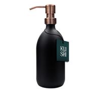 Kuishi 500ml Matte Black Soap Dispenser with Bronze Stainless Steel Pump - Refillable BPA-Free Hand Soap Bottle - Shampoo and Conditioner Dispenser for Kitchen & Bathroom