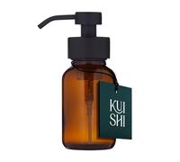 Kuishi Amber Glass Foaming Liquid Soap Dispenser with Black Pump, 250ml Recycled Soap Bottle, UV Protective Amber Glass Container, BPA-Free Black Pump