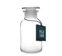 Kuishi Clear Glass Jars, Apothecary Amber Storage Jars with Lids, Apothecary Jars with Glass Stopper - Perfect as Storage Containers, for Flowers, Wedding, and Decor (50ml - 2000ml) (250ml)