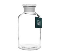 Kuishi Clear Glass Jars, Apothecary Amber Storage with Lids, Apothecary Jars with Glass Stopper - Perfect as Storage Containers, for Flowers, Wedding, and Decor (50ml - 2000ml) (1 Litre)