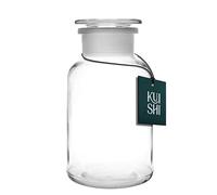 Kuishi Clear Glass Jars, Apothecary Amber Storage with Lids, Apothecary Jars with Glass Stopper - Perfect as Storage Containers, for Flowers, Wedding, and Decor (50ml - 2000ml) (500ml)