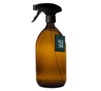 Kuishi Glass Spray Bottle - 1000ml Pack of 1 Refillable Spray Bottle for Cleaning, Plants & Hair, with Black Plastic Trigger, Amber BPA-Free Water Spray Bottle for Gardening & Essential Oils