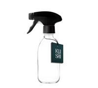 Kuishi Glass Spray Bottle - 250ml Pack of 1 Refillable Spray Bottle for Cleaning, Plants & Hair, with Black Plastic Trigger, Clear BPA-Free Water Spray Bottle for Gardening & Essential Oils