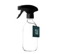 Kuishi Glass Spray Bottle - 300ml Pack of 1 Refillable Spray Bottle for Cleaning, Plants & Hair, with Black Plastic Trigger, Clear BPA-Free Water Spray Bottle for Gardening & Essential Oils