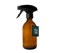 Kuishi Glass Spray Bottle - 300ml Pack of 1 Refillable Spray Bottle for Cleaning, Plants & Hair, with Black Plastic Trigger, Amber BPA-Free Water Spray Bottle for Gardening & Essential Oils