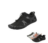 Kuisoe Air Fit Walk Expert Max Barefoot Shoes Men Women - Zero-Drop Running Shoes Hiking Shoes for Fitness Outdoor, black, 9 UK