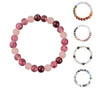 Kuisoe CalmCradle Women's Gemstone Bracelet - Handmade Pearl Bracelet Made of Natural Crystal and Agate | Stretch Bracelet for Yoga, Chakra, Meditation & Gift | Hypoallergenic & Skin-friendly, one