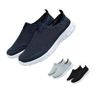 Kuisoe Everyday Comfort Trainers - Breathable Mesh Upper, Soft Lining & Kink-resistant MD Sole, No Laces, Stable Floor Support, darkblue, 36 EU