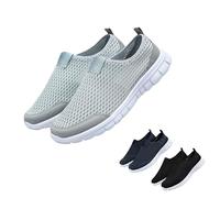 Kuisoe Everyday Comfort Trainers - Breathable Mesh Upper, Soft Lining & Kink-resistant MD Sole, No Laces, Stable Floor Support, gray, 11 UK