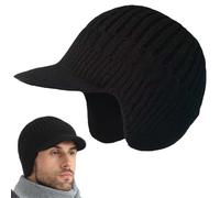 Kuisoe Scandinavian Winter Hat, Fjord Warm Hat, Hat with Ear Flaps, Women and Men, Windproof Cold Protection, For My Male Friend, black, L