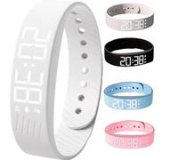 Kuisoe Vibrating Alarm Clock Wristband, Gentle Wake-up, no Snooze Wristband Alarm, Adjustable Strap, Waterproof Design, Suitable for Sports and Sleep Monitoring (White)