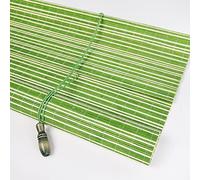 KUISOGAN Window Blinds 100% Natural Bamboo Roller Shades,Indoor 70% Light Filtering Roller Blind for Home Tea Room Office Balcony,Easy Installation Green White Window Curtain (W70xH120cm)