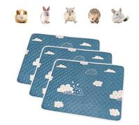 Kuivoo 3 Pcs Guinea Pig Cage Liner,Absorbent Reusable Washable Guinea Pig Pee Pads,Waterproof Rabbit Hamsters Hedgehog Chinchilla Bedding Mat for Small Animal 70cm*50cm