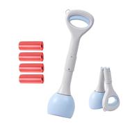 kuivoo Pet Pooper Scooper Sets, 48cm/18.9" Long Handle Dog Cat Poop Scoop with Poo Bags, Poo Scooper with High Elastic Spring for Picking Up Animal Waste Easily