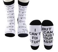 KUIYA ISarcastic Work Hilarious Gift I Can't Fix Crazy But I Adjust Your Glasses Socks For Friends(adjustGlasses)