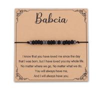 KUIYAI Babcia Morse Code Bracelet for Grandma, Babcia Grandmother Gift, Mother's Day Gift for Grandma Mom(babciaMorseUK)