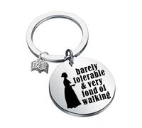 KUIYAI Bookish Gift, Book Lover Gift, Literary Keychain, I'm Very Fond of Walking UK