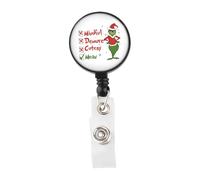 KUIYAI Christmas Movie Themed Badge Reel Green Monster Movie Gift Christmas Xmas Gift (Cutesy Mean)