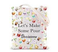 KUIYAI Cocktail Lovers Tote Bag Drinking Party Gift Let's Make Some Pour Decisions Bag For Alcohol Wine Champagne Drinker, Pourdecisionsts-us, Middle