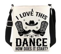 KUIYAI Dance Mode gift Dancing gift Line Dancing Gift I Love This Dance How Does It Start Crossbody Bag(love thisDance)