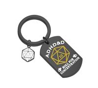 KUIYAI Dice 20 Keychain, Video Game Player Gift, Gaming Gift for Boyfriend/Husband/Dad(roll for concentration UK)