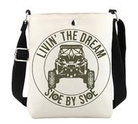 KUIYAI Driving Shoulder Bag Cool Riding Messenger Bag Adventure Lover Crossbody Bag Outdoor Adventure(livin the dream)