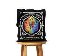 KUIYAI Equal Rights Gift When Someone Attacks One Party Member We All Roll For Initiative Shopping Bag Gender Queer Gift(ForInitiative)